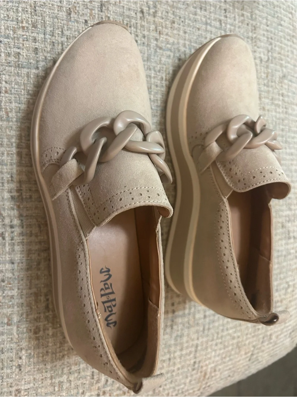 Neutral Taupe Platform Slip-On Loafer